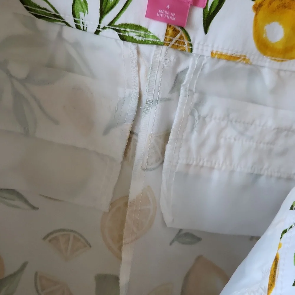 Isaac Mizrahi‎ sz 4 Lemon Lime Summer Shorts Fruit White